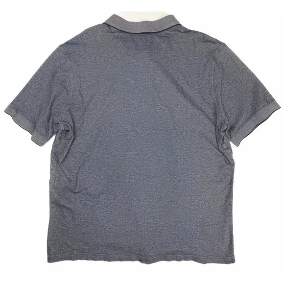 Nordstrom Mens Shop Blue Heather 1/4 Button‎ Short Sleeve Polo Men's Size XL - Picture 2 of 5